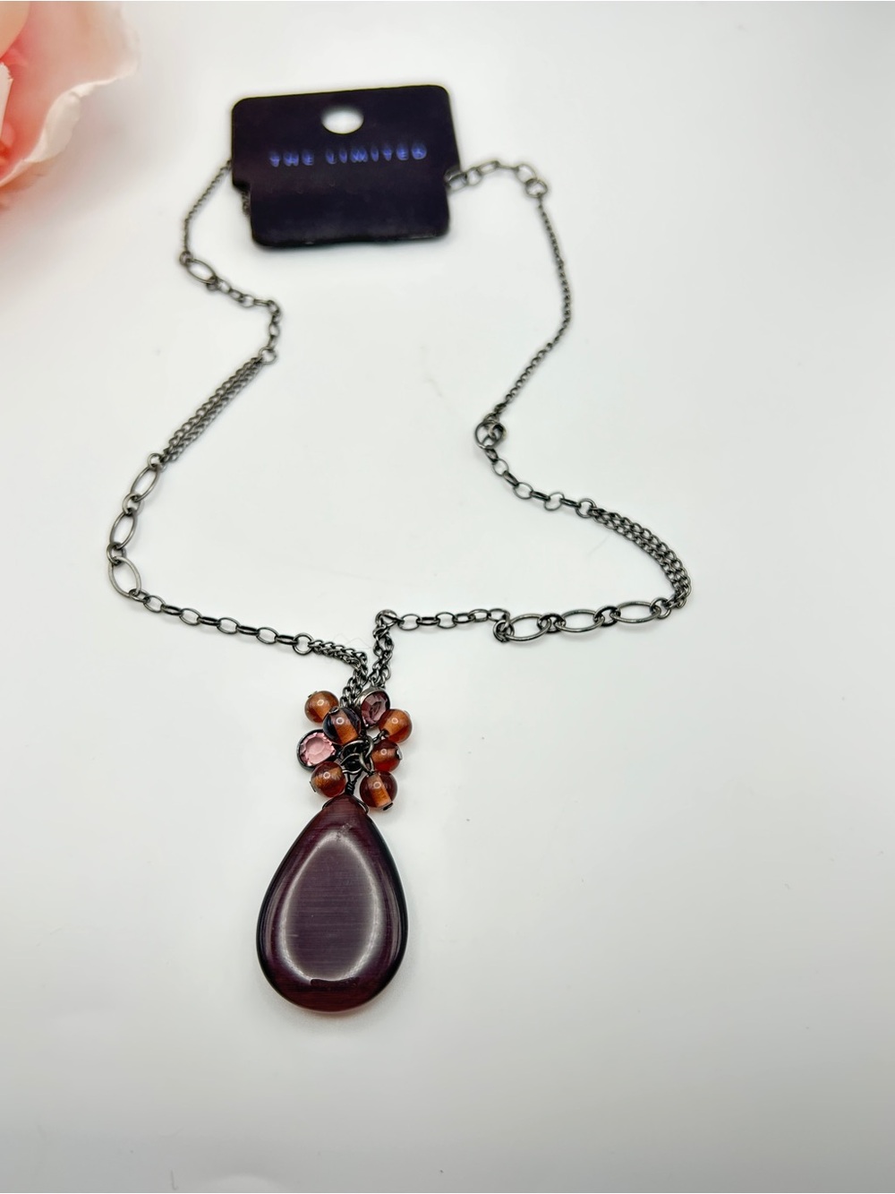 NWT The Limited Purple Cat’s Eye Pendant necklace